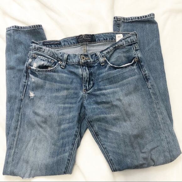 Lucky Brand Sienna Slim Boyfriend ripped Jeans 00 24 distressed denim - Picture 7 of 9